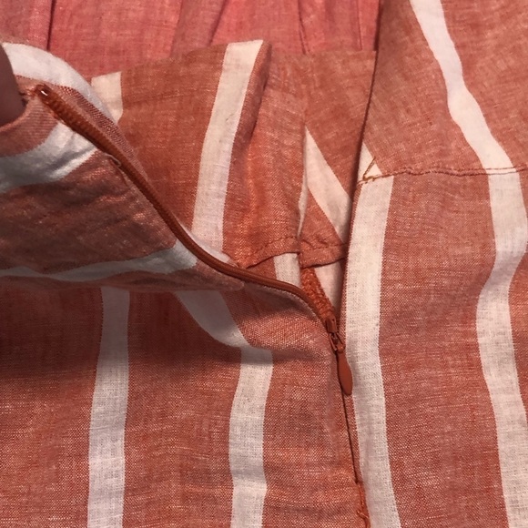 Striped peach linen blend pants size 6 - Picture 4 of 8